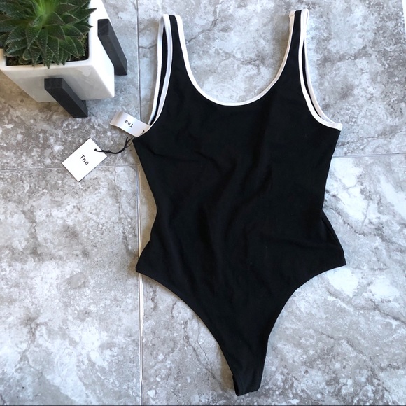 Aritzia Tops - Aritzia • TNA Black Retro Sporty Bodysuit Tank Top